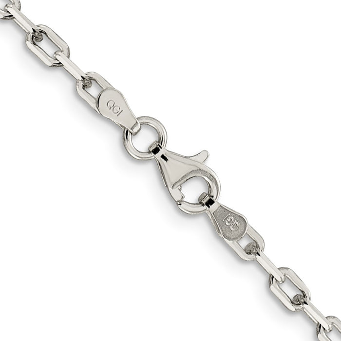 Buy Exclusive Sterling Silver 2.75mm Elongated Open Link Necklace Chain-3
