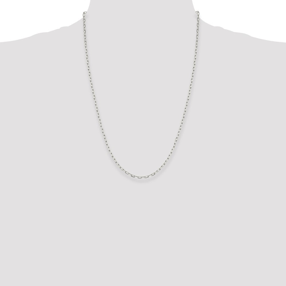 Buy Stylish 2.75mm Sterling Silver Elongated Open Link Necklace Chain