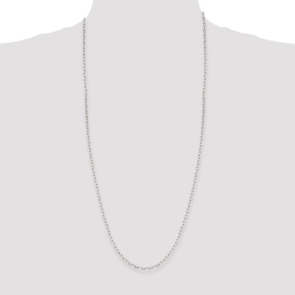 Buy Stylish 2.75mm Sterling Silver Elongated Open Link Necklace Chain