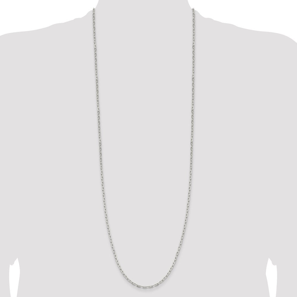Buy Stylish 2.75mm Sterling Silver Elongated Open Link Necklace Chain