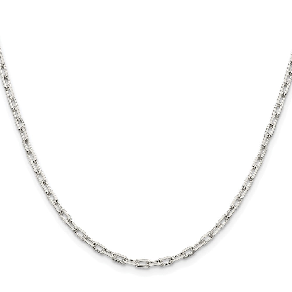 Order Stylish 2.75mm Rhodium-Plated Sterling Silver Elongated Link Chain