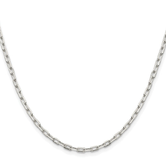 Exclusive 2.75mm Rhodium-Plated Sterling Silver Elongated Open Link Chain