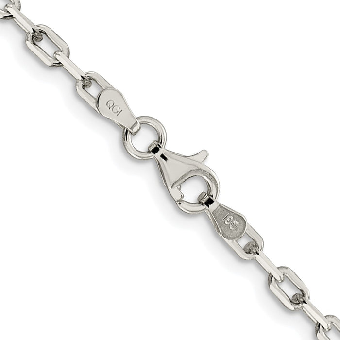 Order Stylish 2.75mm Rhodium-Plated Sterling Silver Elongated Link Chain-3