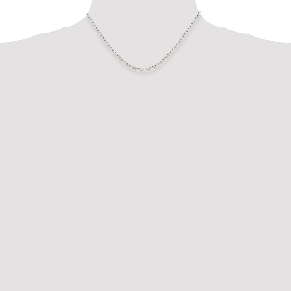 Order Stylish 2.75mm Rhodium-Plated Sterling Silver Elongated Link Chain