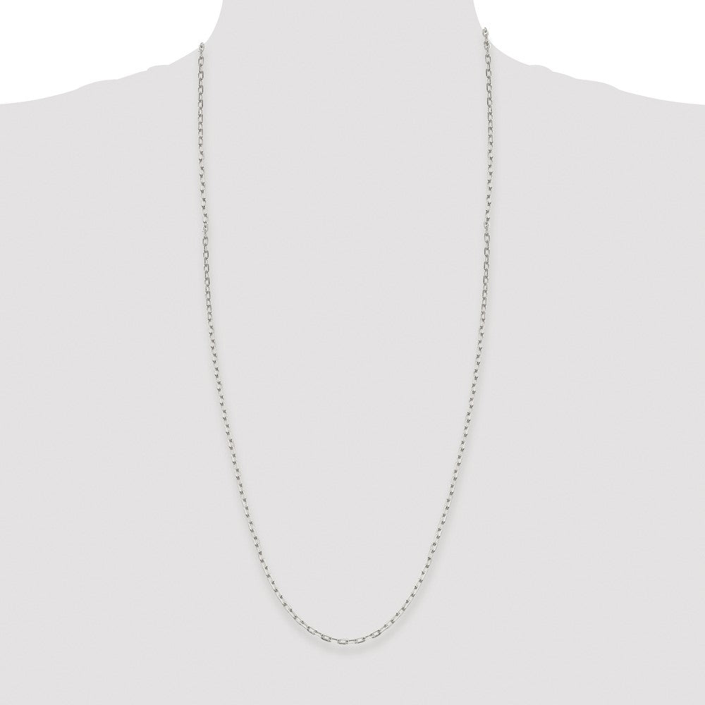 Exclusive 2.75mm Rhodium-Plated Sterling Silver Elongated Open Link Chain
