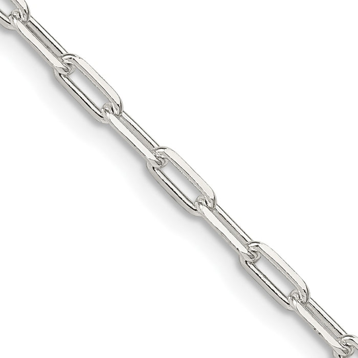 Buy Exclusive Sterling Silver 2.75mm Elongated Open Link Necklace Chain-1