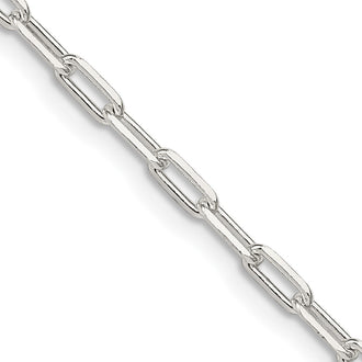 Buy Stylish 2.75mm Sterling Silver Elongated Open Link Necklace Chain