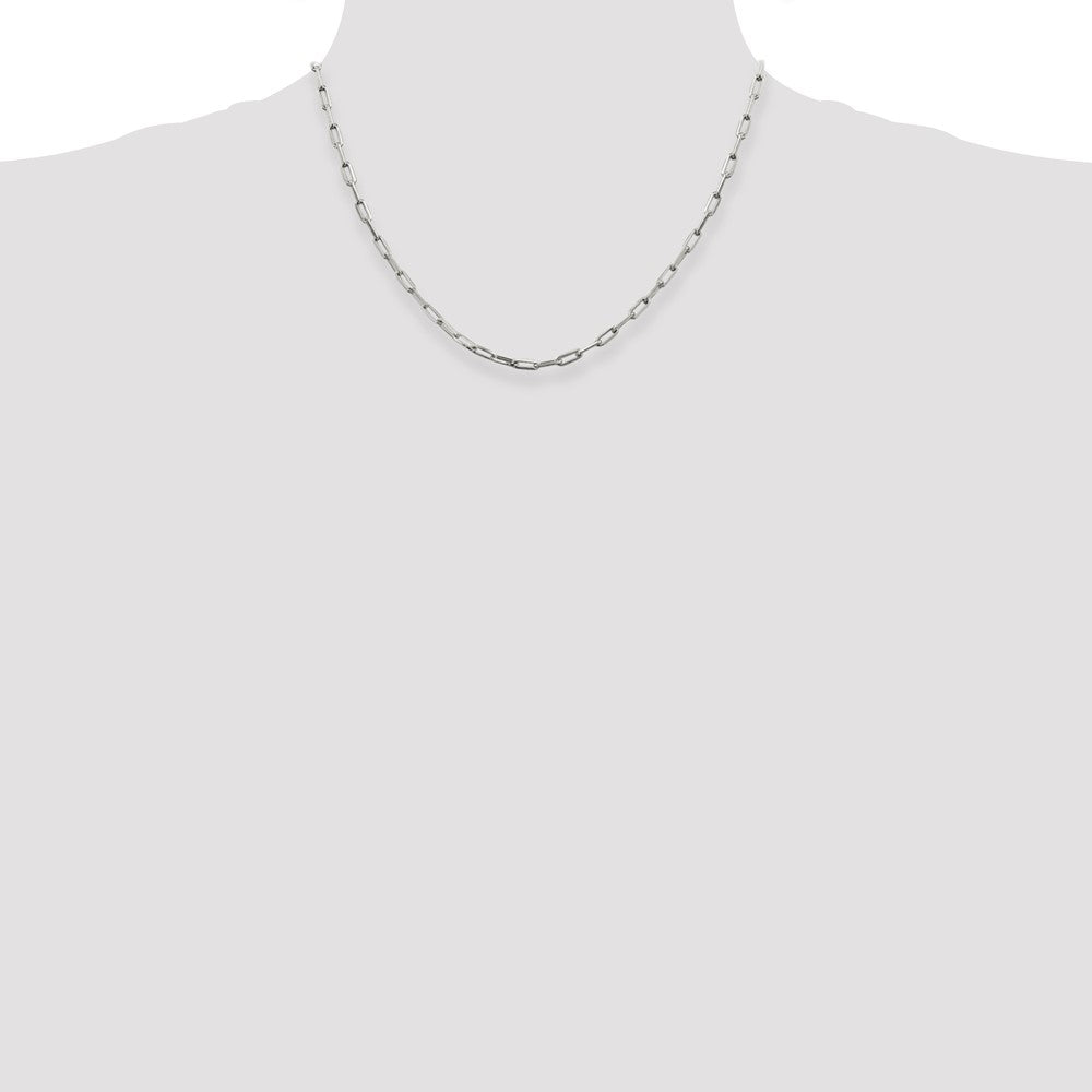 High-Quality Sterling Silver 3.25mm Elongated Link Necklace - Stylish Value!