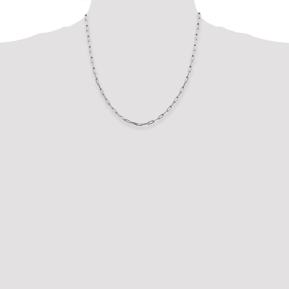 Buy Stylish Sterling Silver 3.25mm Elongated Open Link Necklace Chain