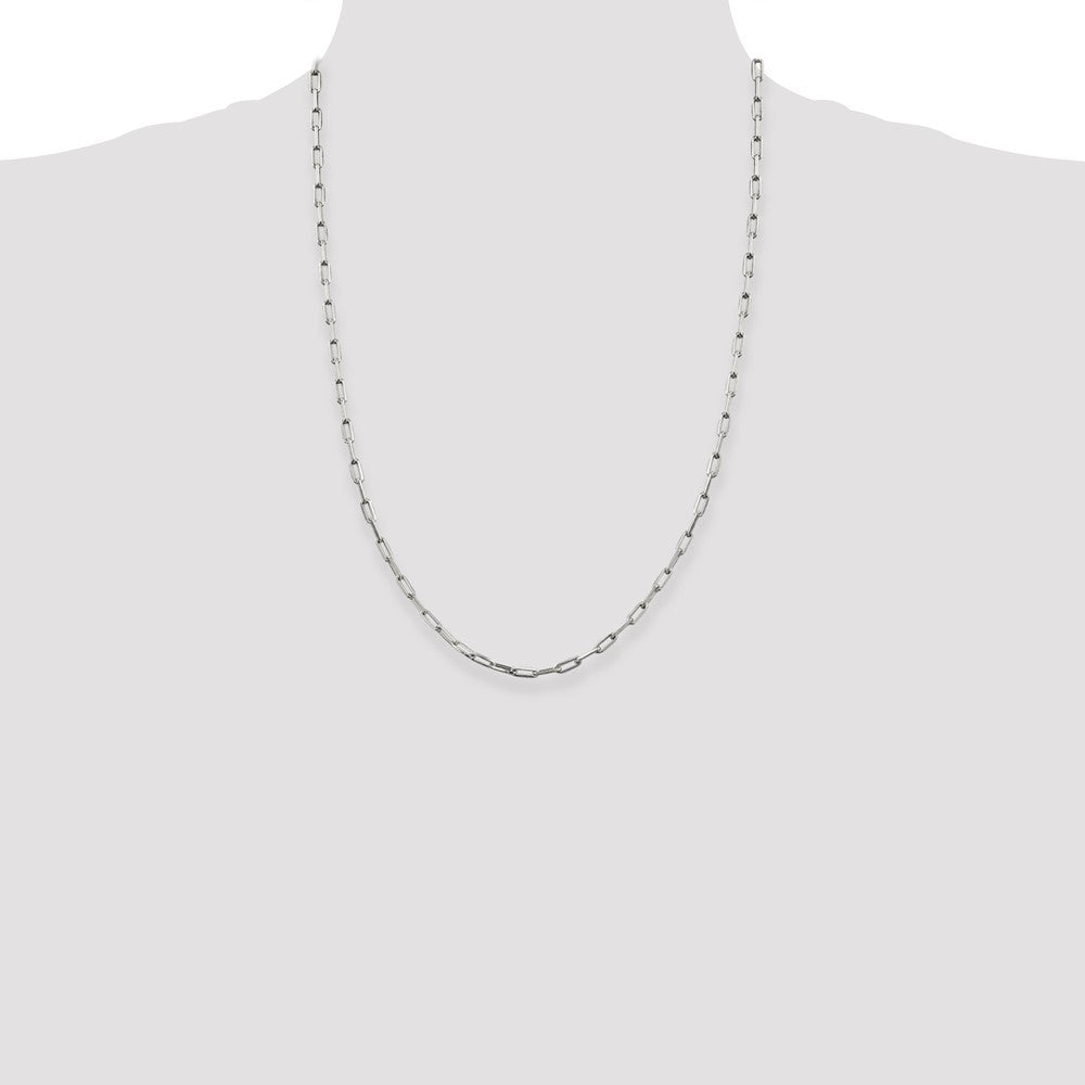 Buy Stylish Sterling Silver 3.25mm Elongated Open Link Necklace Chain
