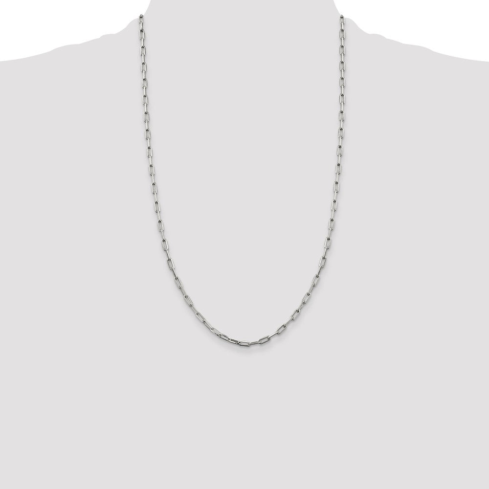 Buy Stylish 3.25mm Sterling Silver Elongated Open Link Necklace Chain