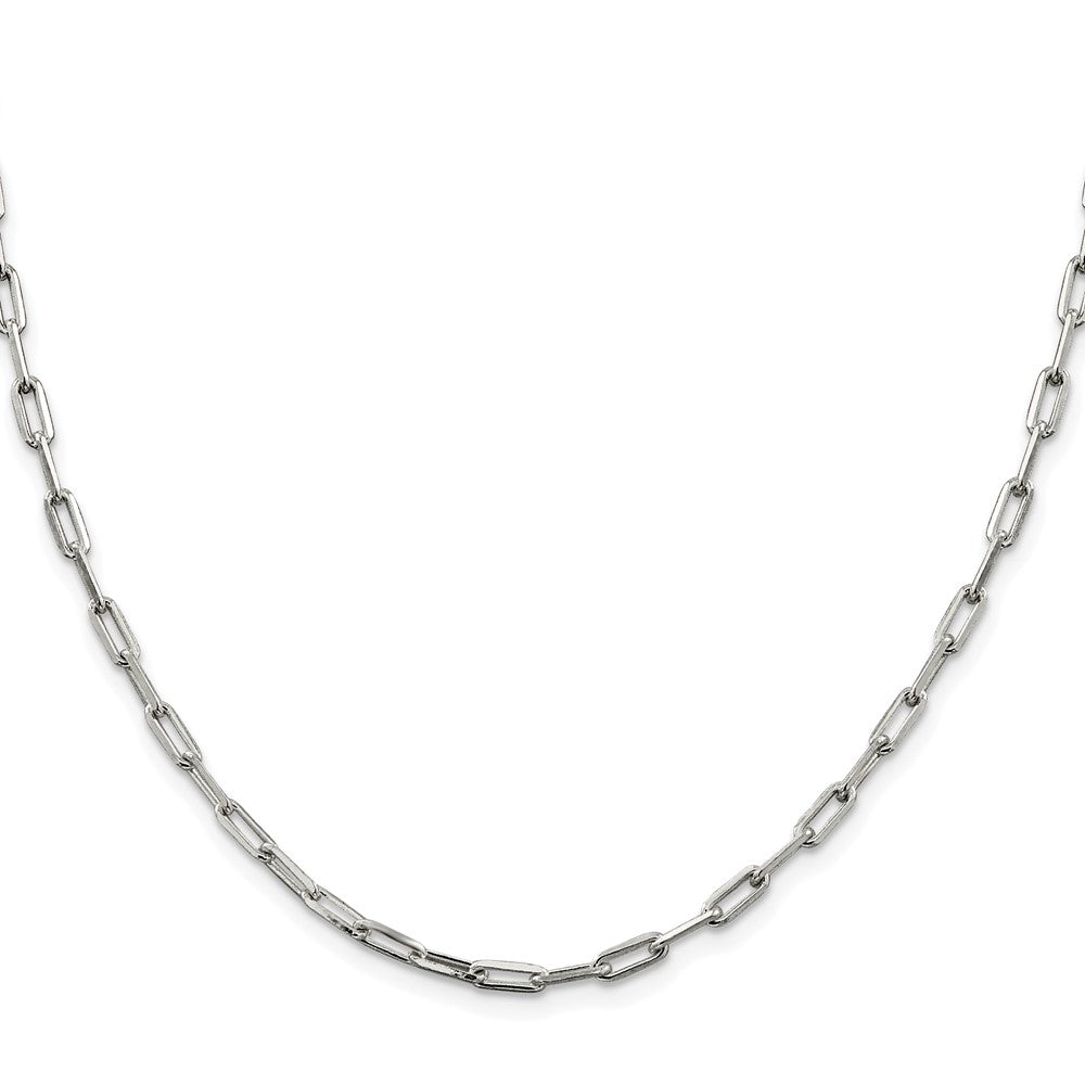 Buy Stylish 3.25mm Rhodium-Plated Sterling Silver Open Link Chain - Luxury Value