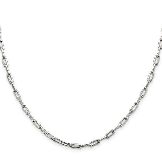 Buy Stylish 3.25mm Rhodium-Plated Sterling Silver Open Link Chain - Luxury Value