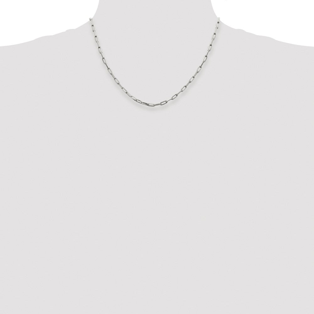 Buy Stylish 3.25mm Rhodium-Plated Sterling Silver Elongated Chain - Luxury Value!