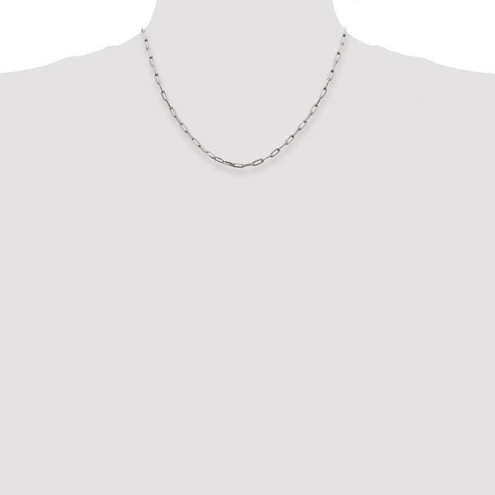 Buy Stylish 3.25mm Rhodium-Plated Sterling Silver Elongated Chain - Luxury Value!-4