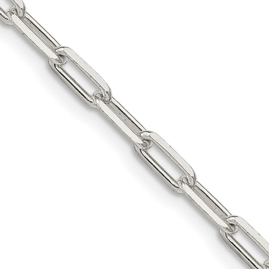 Buy Stylish Sterling Silver 3.25mm Elongated Open Link Necklace Chain