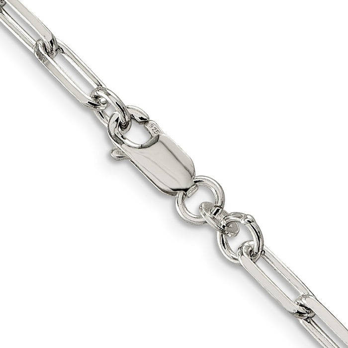 High-Quality 4.25mm Sterling Silver Elongated Open Link Necklace Chain - Stylish Value-3
