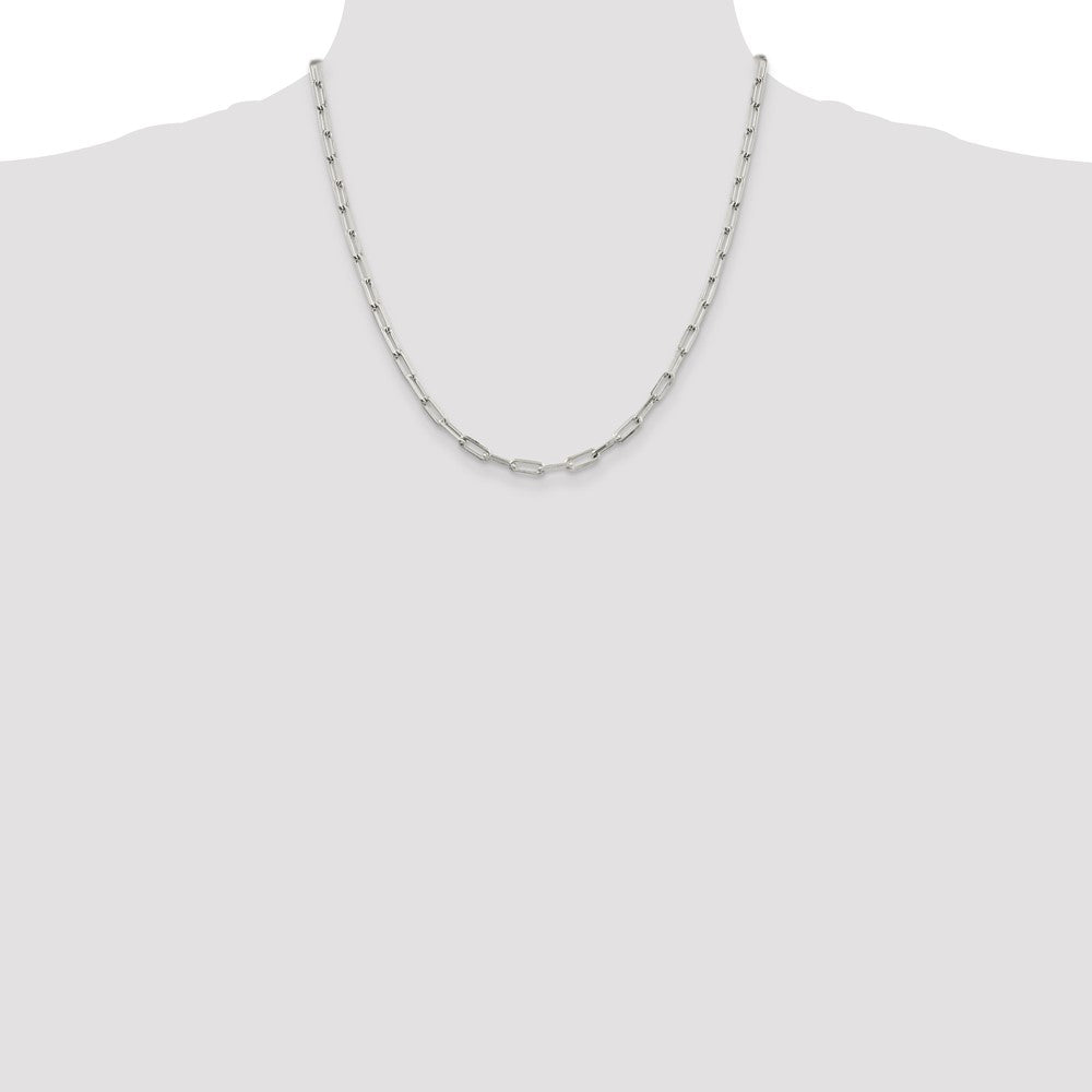 Buy Stylish 4.25mm Sterling Silver Elongated Open Link Necklace Chain