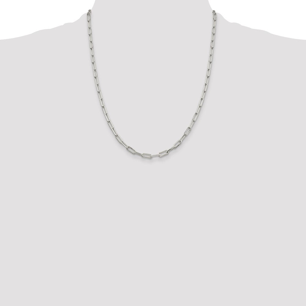 Buy Stylish 4.25mm Sterling Silver Elongated Open Link Necklace Chain
