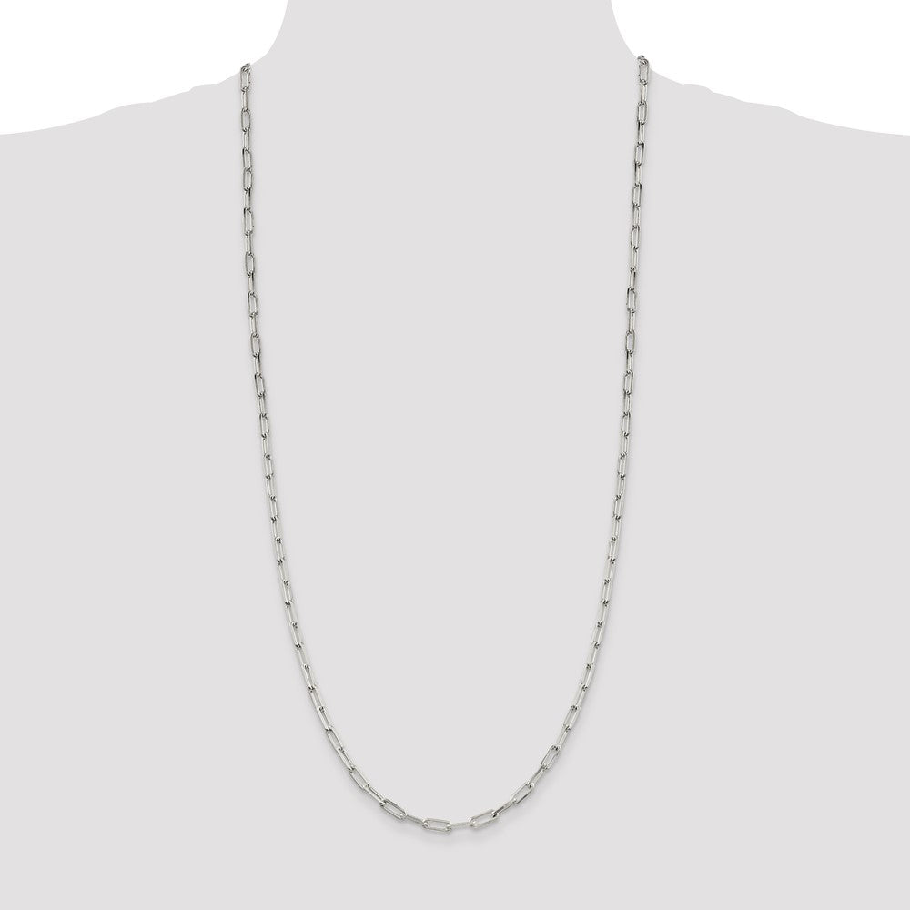 High-Quality 4.25mm Sterling Silver Elongated Open Link Necklace Chain - Stylish Value