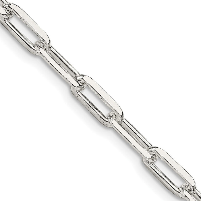 Designer Sterling Silver 4.25mm Elongated Open Link Necklace Chain - Stylish Value-1