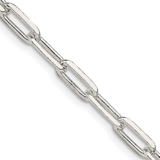 Buy Stylish 4.25mm Sterling Silver Elongated Open Link Necklace Chain