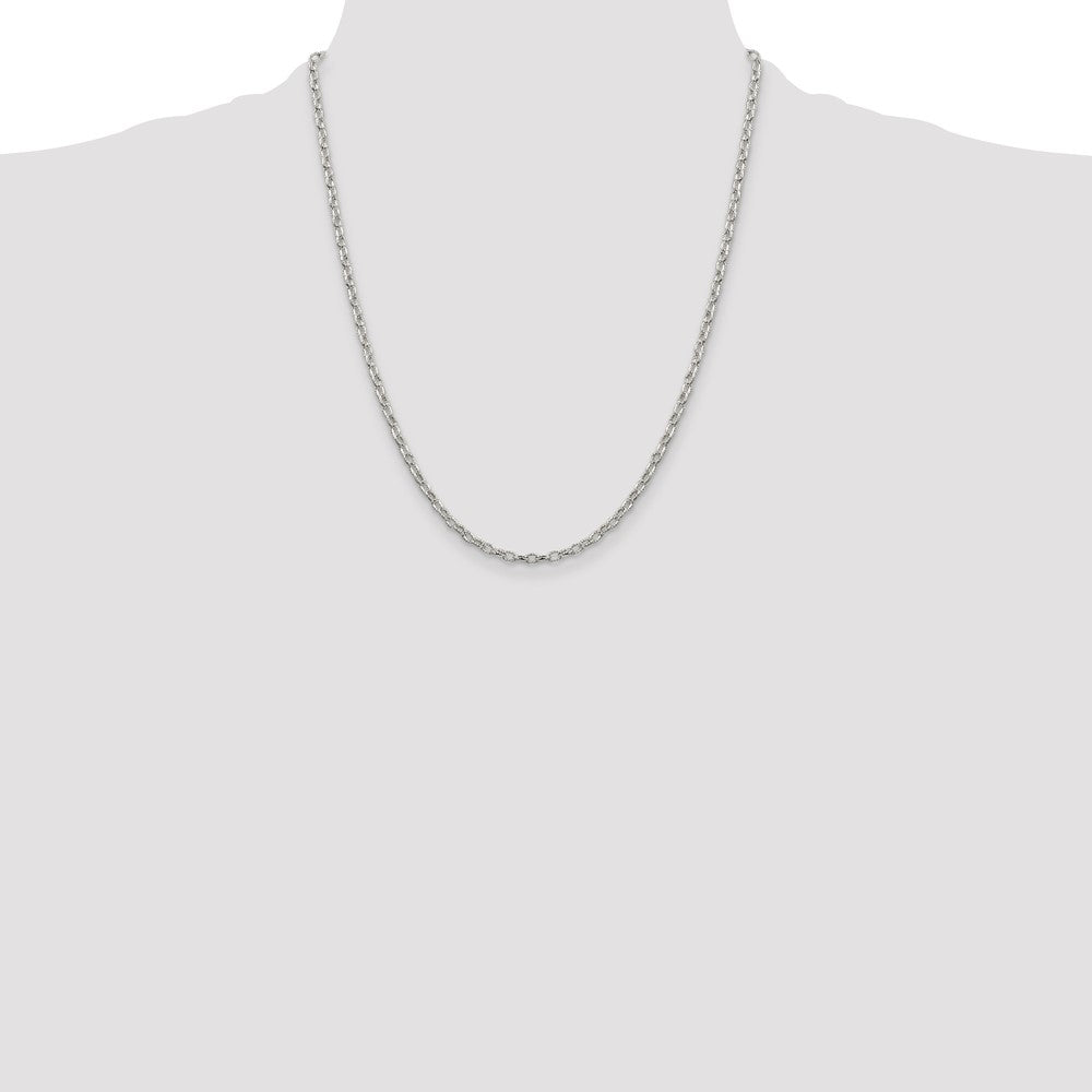 High-Quality 3mm Sterling Silver Decorative Rolo Chain - Stylish Value!