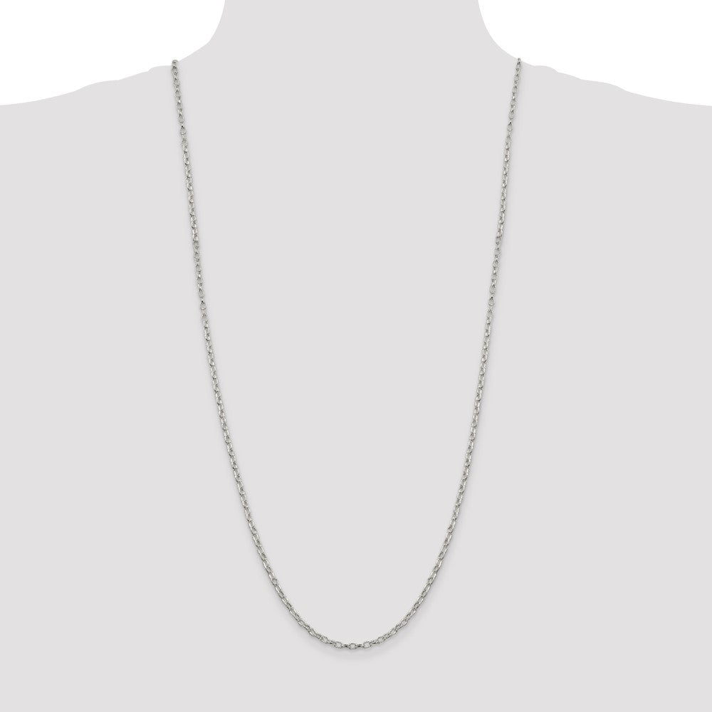 Buy Stylish 3mm Decorative Rolo Chain in High-Quality Sterling Silver