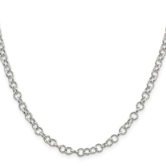 High-Quality Sterling Silver 4.55mm Rolo Chain - Stylish and Affordable Elegance