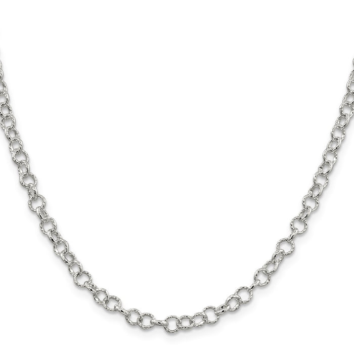 High-Quality Sterling Silver 4.55mm Rolo Chain - Stylish and Affordable Elegance-2