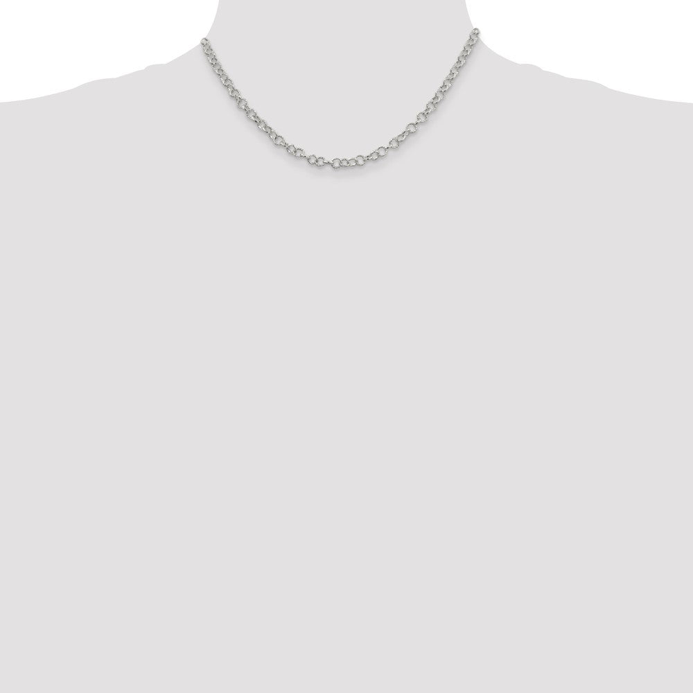 High-Quality Sterling Silver 4.55mm Elegant Patterned Rolo Chain | Stylish Value