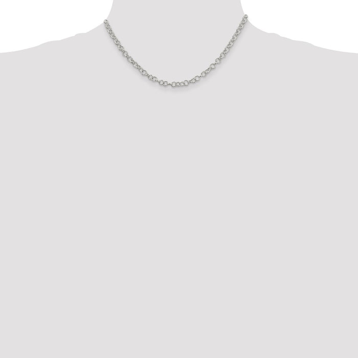 High-Quality Sterling Silver 4.55mm Elegant Patterned Rolo Chain | Stylish Value-4