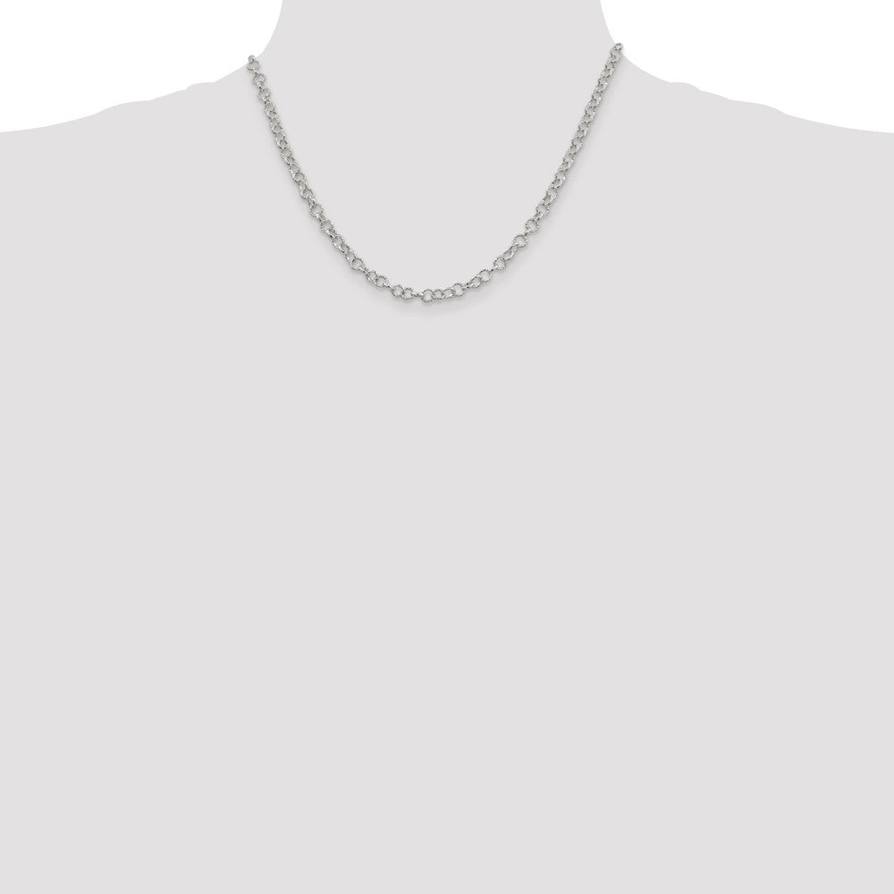 High-Quality Sterling Silver 4.55mm Rolo Chain - Stylish and Affordable Elegance