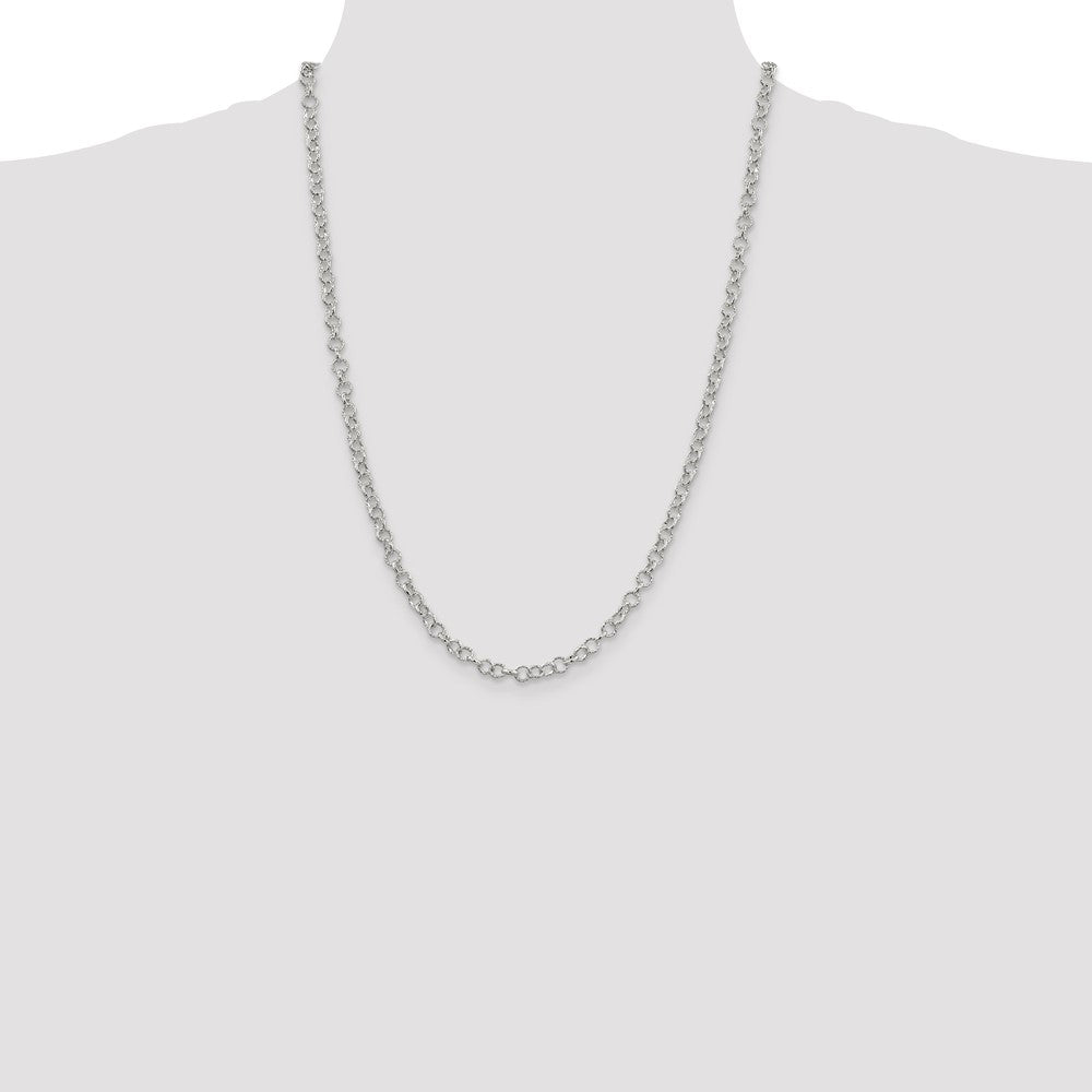 High-Quality 4.55mm Sterling Silver Rolo Chain - Stylish & Affordable Design