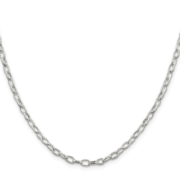 3.75mm Decorative Rolo Chain in Sterling Silver