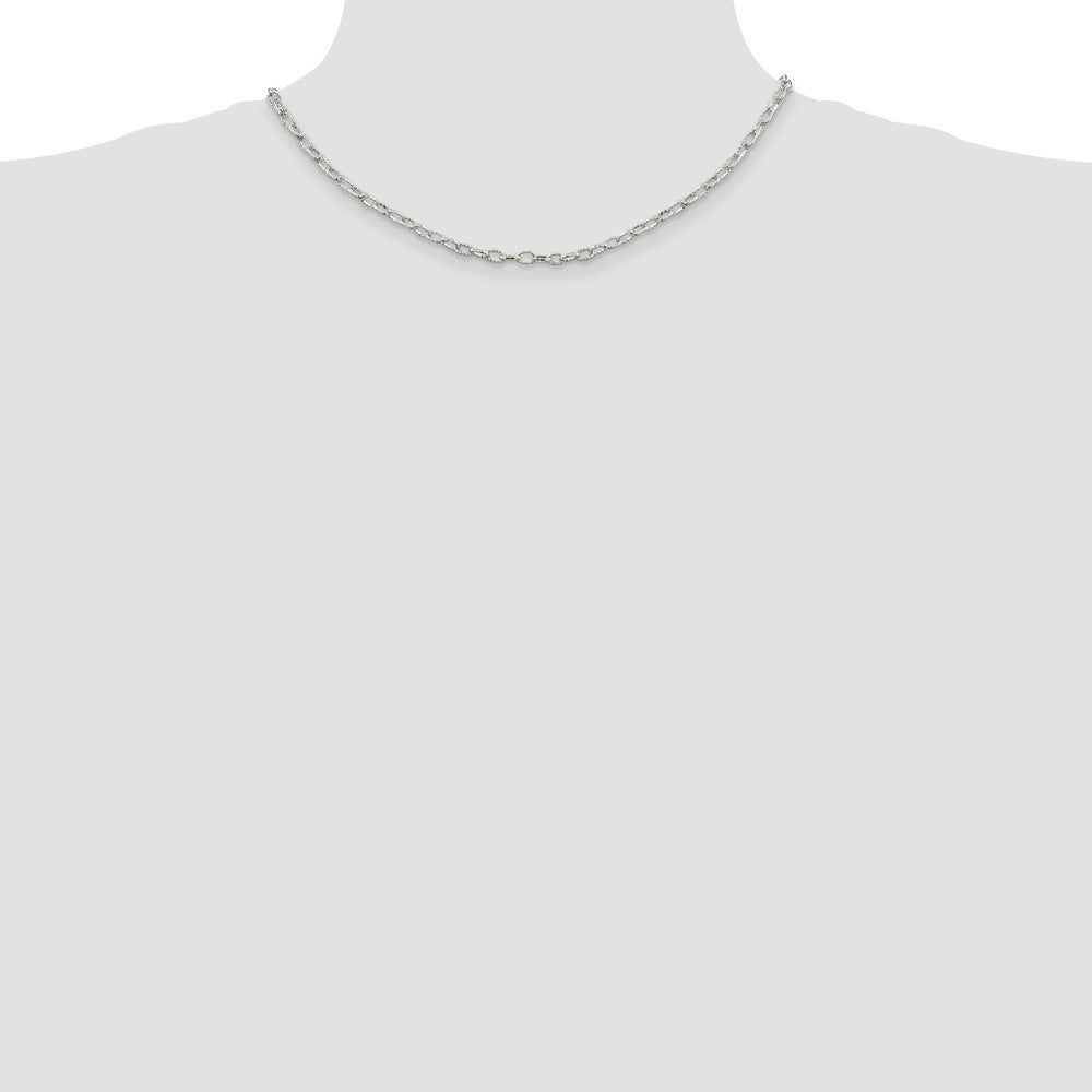 High-Quality 3.75mm Sterling Silver Decorative Rolo Chain - Stylish Value!