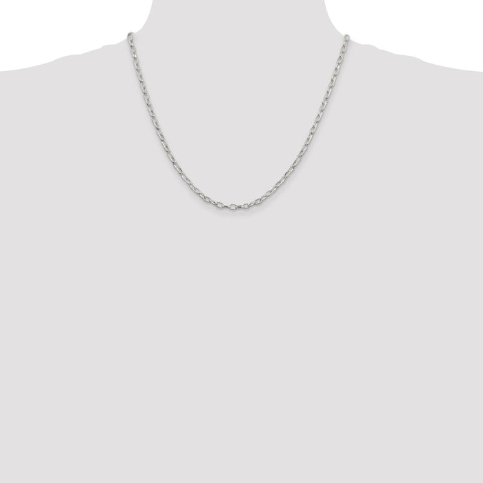 Exclusive Sterling Silver 3.75mm Elegant Patterned Rolo Chain - Stylish Value!-4