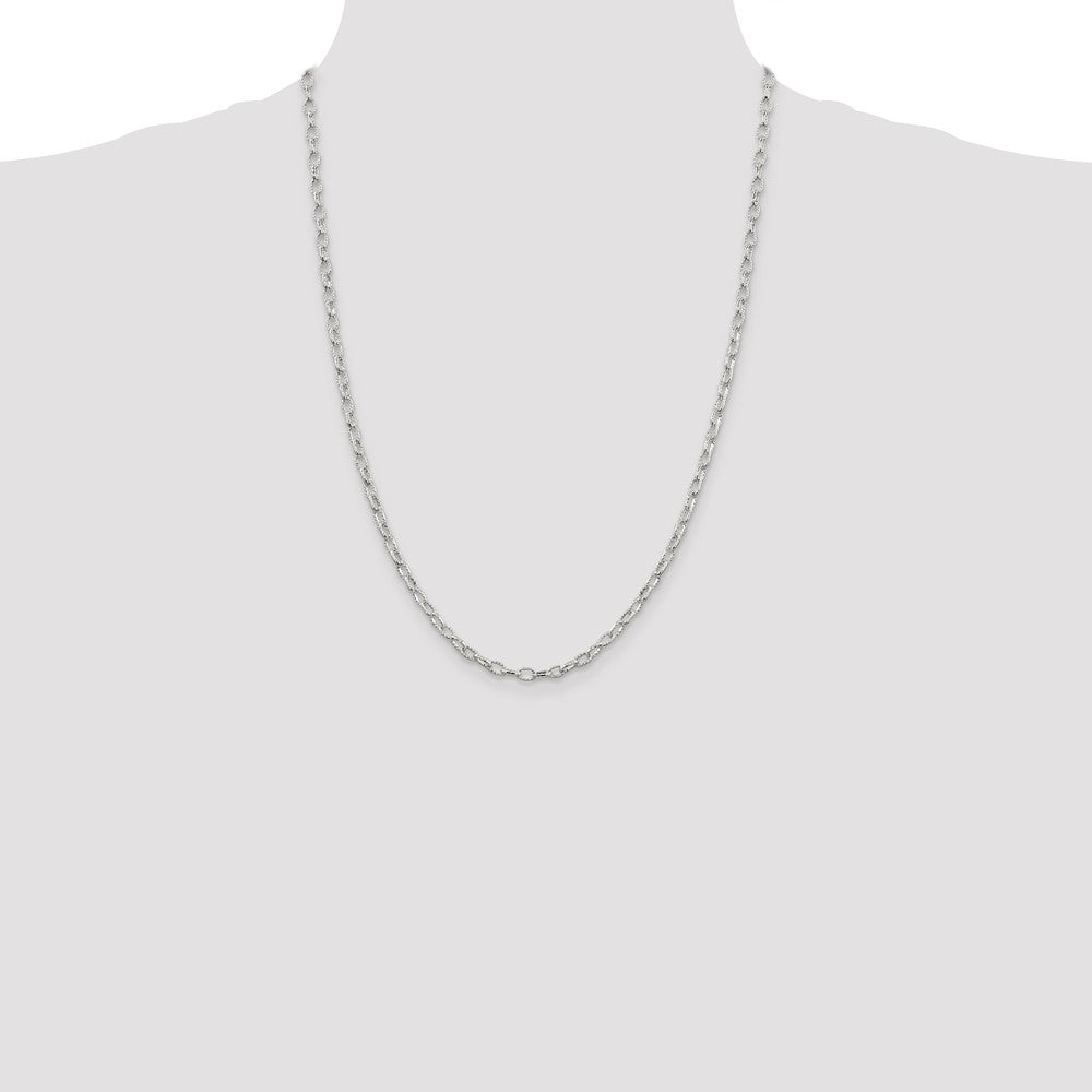 High-Quality 3.75mm Sterling Silver Rolo Chain - Stylish & Affordable Elegance