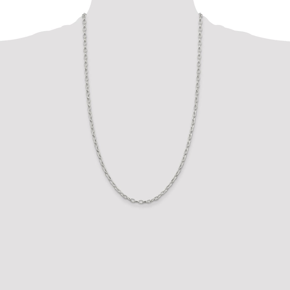 Exclusive 3.75mm Decorative Rolo Chain in Sterling Silver - Affordable Luxury