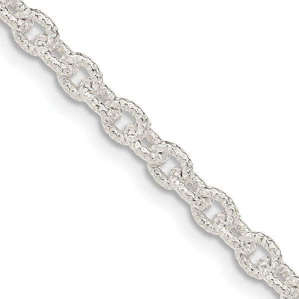 3.75mm Decorative Rolo Chain in Sterling Silver