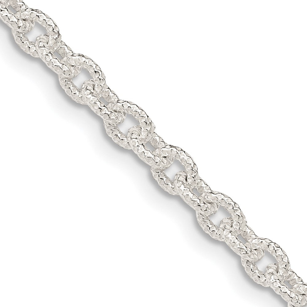 Exclusive Sterling Silver 3.75mm Elegant Patterned Rolo Chain - Stylish Value!