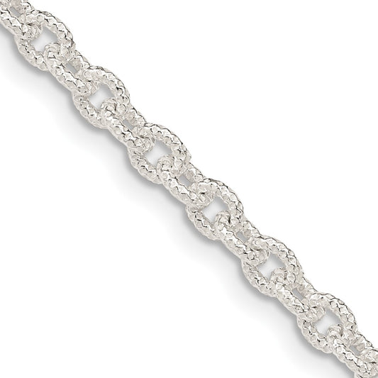 Exclusive Sterling Silver 3.75mm Elegant Patterned Rolo Chain - Stylish Value!