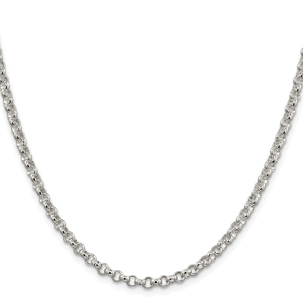 Buy Stylish 4mm Rhodium-Plated Sterling Silver Rolo Chain - Affordable Elegance
