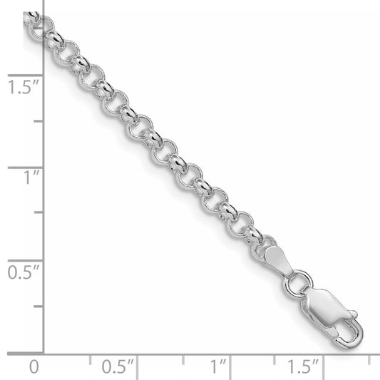 High-Quality Rhodium-Plated 4mm Sterling Silver Rolo Chain | Stylish Value!
