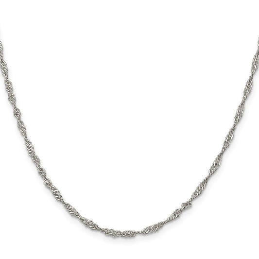 High-Quality 2.25mm Sterling Silver Singapore Chain - Stylish & Affordable!
