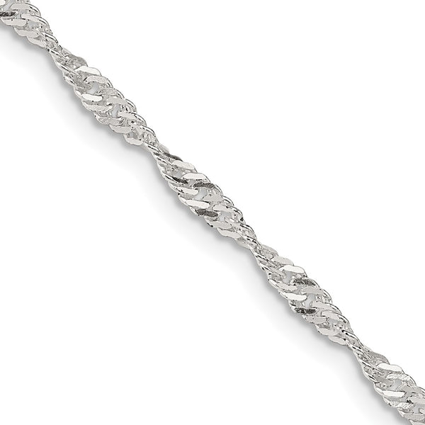2.25mm Sterling Silver Singapore Chain