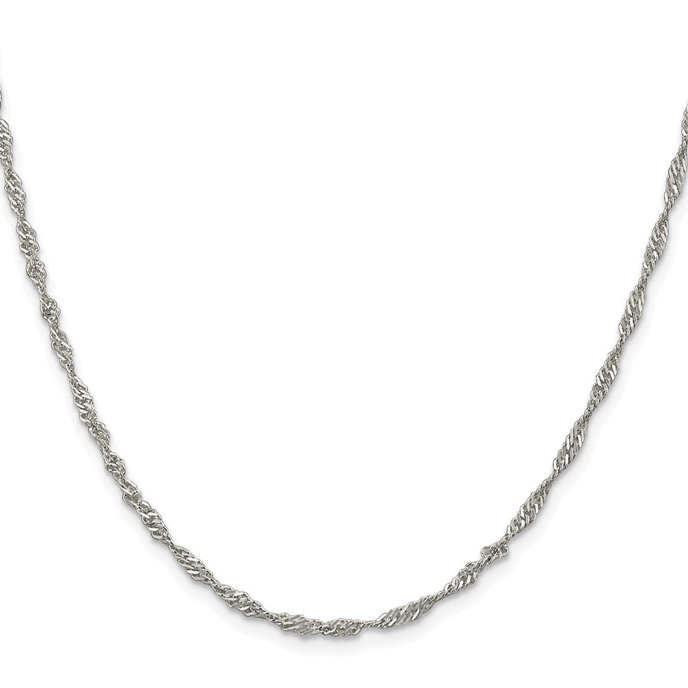 Buy Stylish Rhodium-Plated Sterling Silver 2.25mm Singapore Chain - Affordable Luxury
