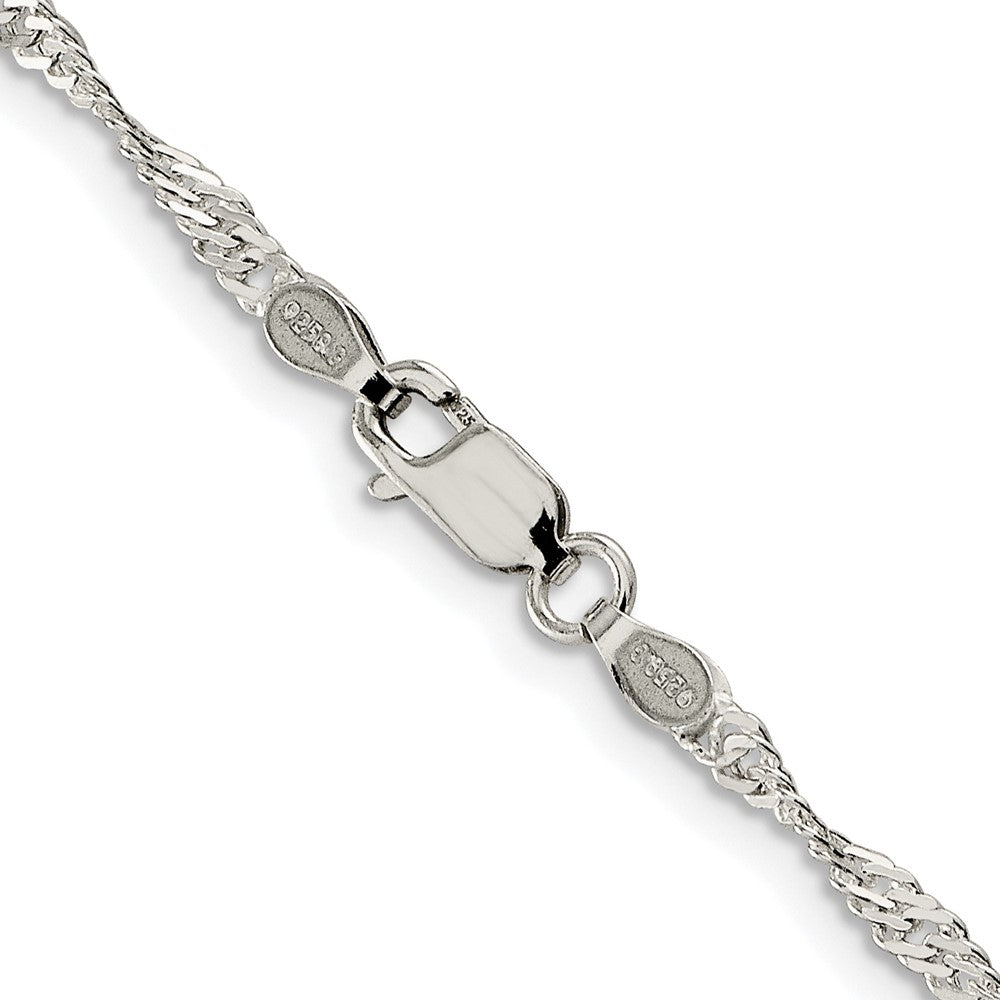 Buy Stylish Rhodium-Plated Sterling Silver 2.25mm Singapore Chain - Affordable Luxury