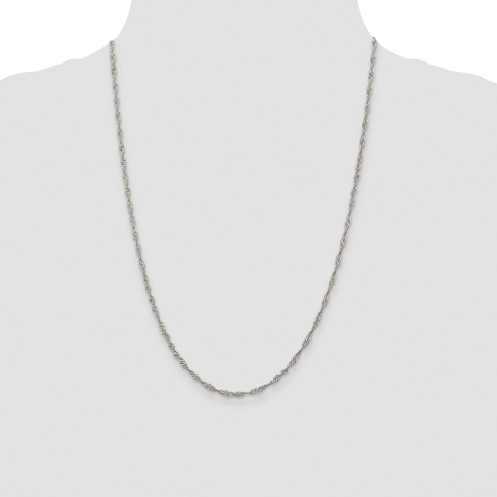 Buy Stylish Rhodium-Plated Sterling Silver 2.25mm Singapore Chain - Affordable Luxury