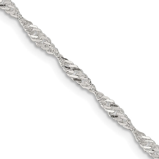 High-Quality 2.25mm Sterling Silver Singapore Chain - Stylish & Affordable!